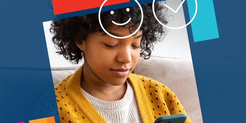 Child looking at a mobile phone and tablet